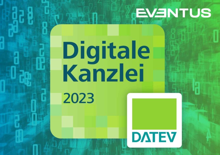 EVENTUS mit dem Label „Digitale DATEV-Kanzlei 2023“ ausgezeichnet